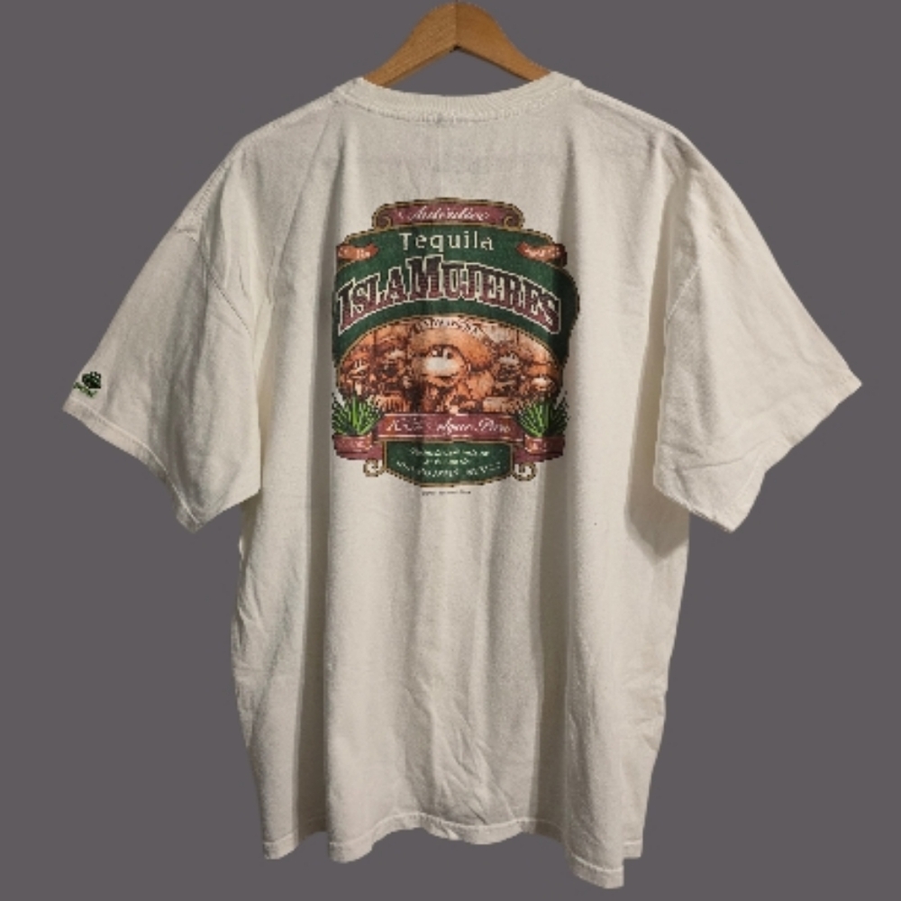 Be Green Tequila Isla Mujeres Mexico T-Shirt Men's XXL White Casual Wear Travel